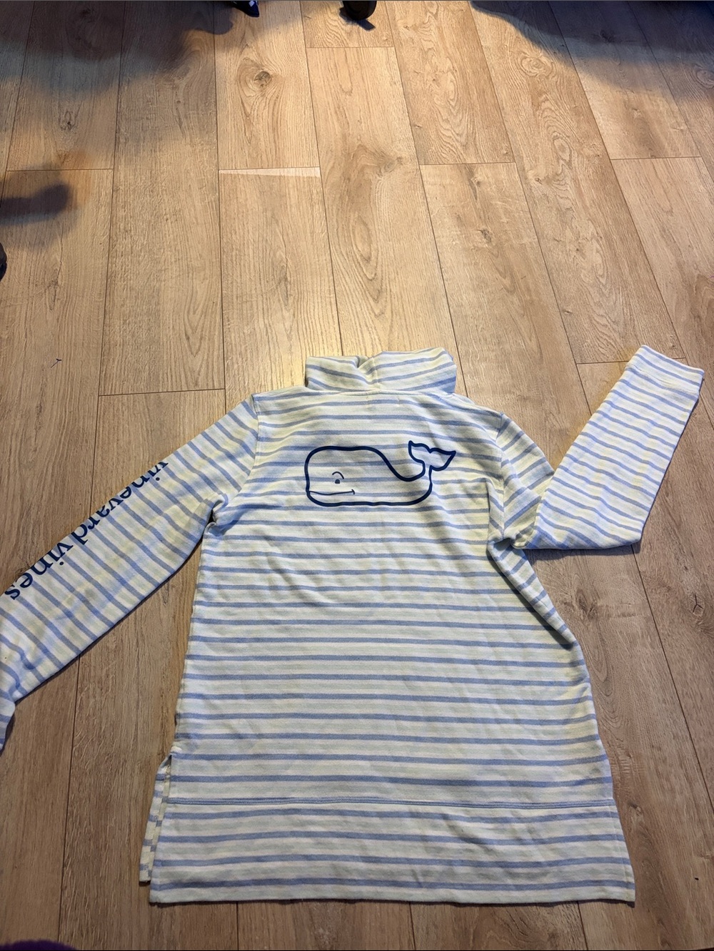 Vineyard Vines Light Blue & White Striped Sherpa-Lined Hoodie - Picture 5 of 6